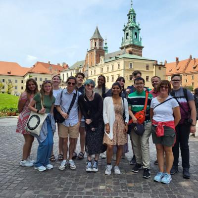 At Memory's Edge seminar participants outside the Royal Castle in Warsaw, Poland. Assistant Director of the Global Experience Office...
